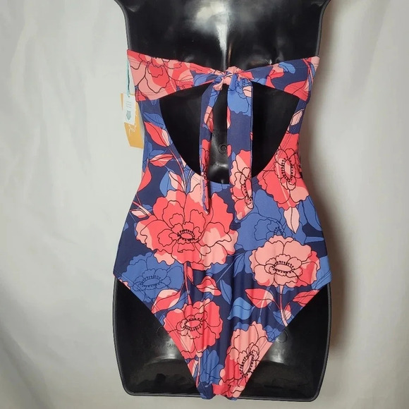 NWT Kona Sol Strapless Floral One Piece Swim Suit - Picture 4 of 15